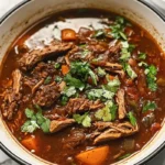 Is birria just barbacoa? A plate of rich birria stew with tortillas