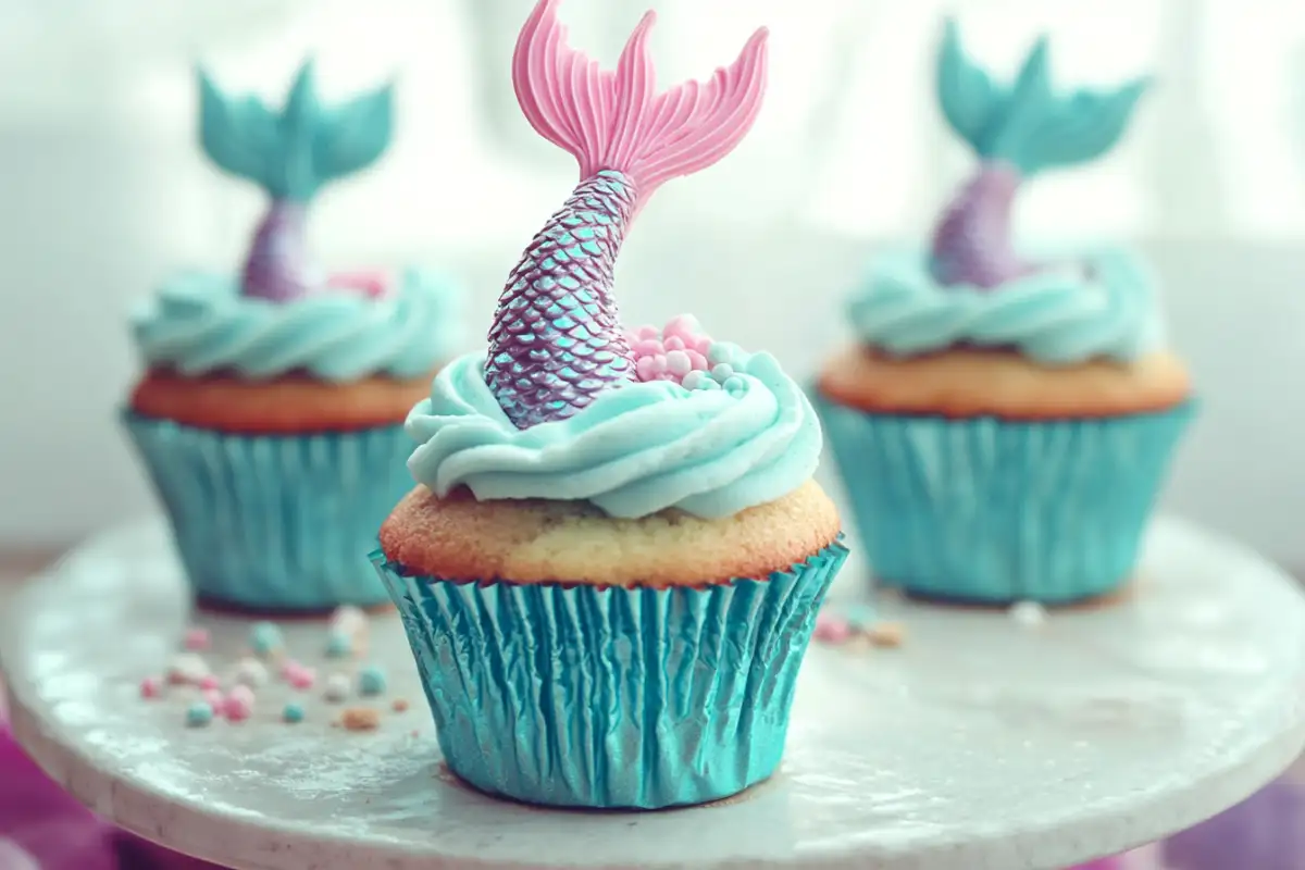 Mermaid tail made with cupcakes