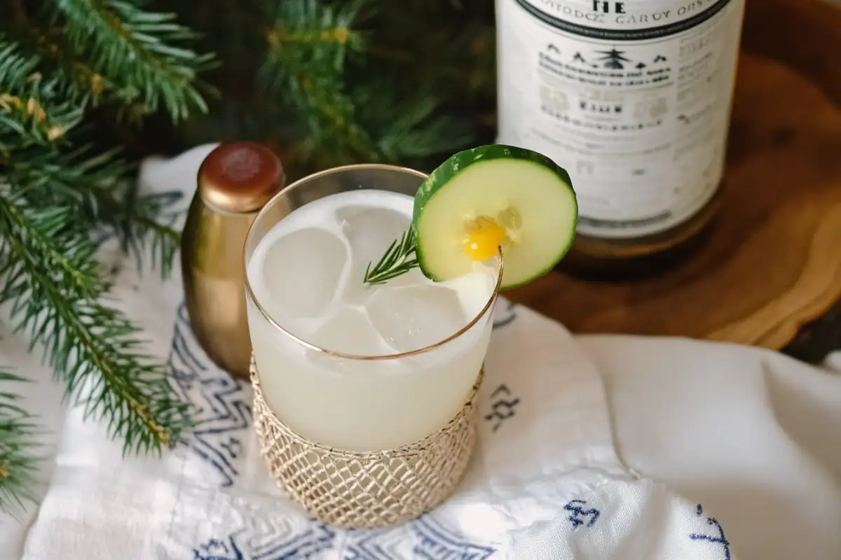 White Linen cocktail with cucumber garnish, illustrating what is the history of the white linen cocktail?