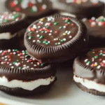 Close-up of homemade chocolate covered oreos