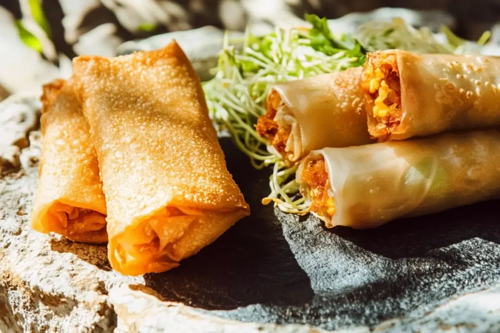 What is the difference between an egg roll and a spring roll?