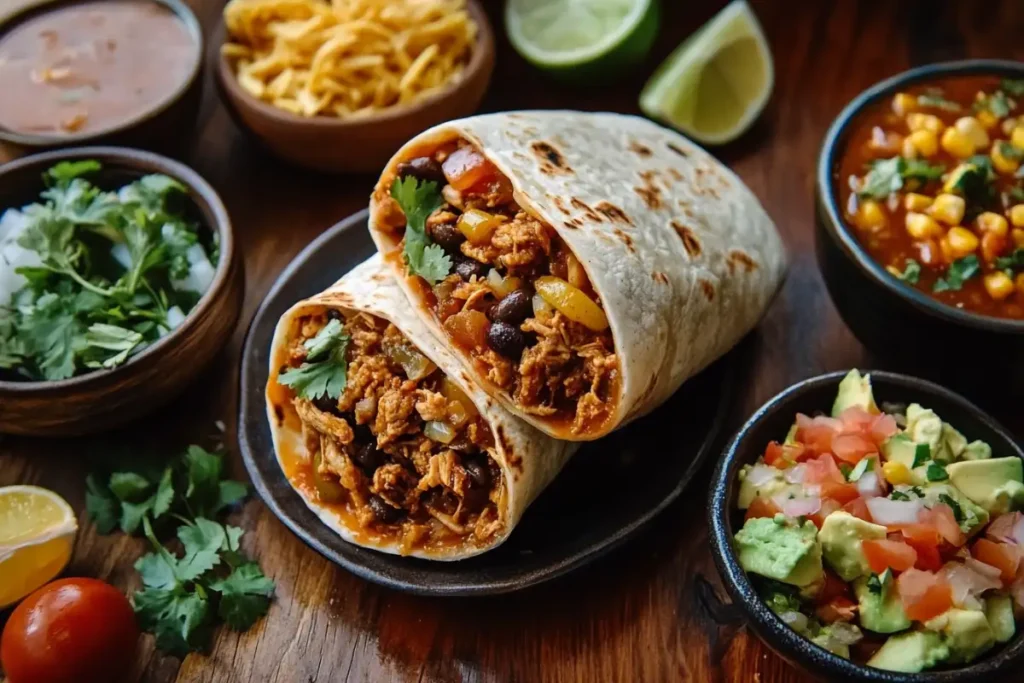 Birria burrito overhead shot