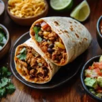 Birria burrito overhead shot