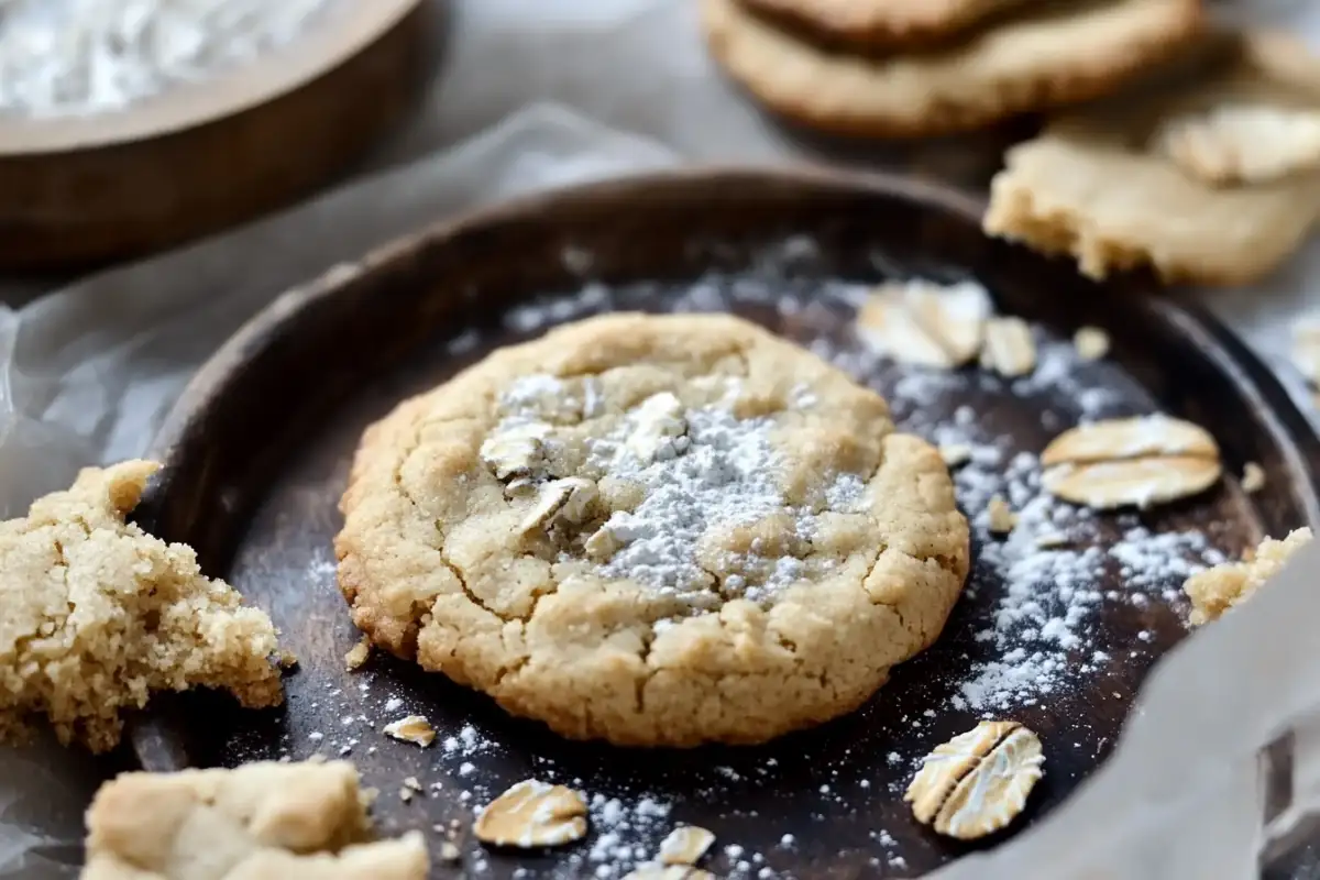 Can I substitute oat flour for all-purpose flour in cookies? A plate of oat flour cookies.