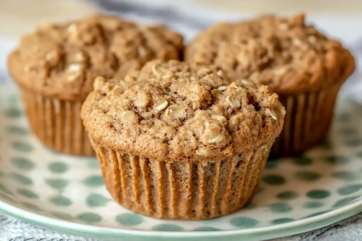 Does oat flour bake differently? Close-up of freshly baked oat flour muffins