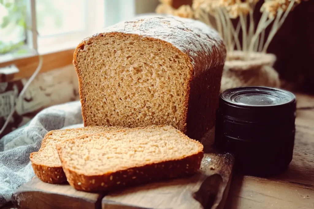 Wheatberry bread loaf with whole kernels