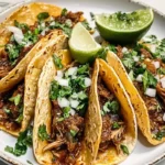 What is so special about birria tacos? close-up of birria tacos with consommé