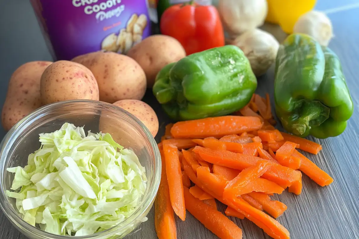 Chow Chow relish made of cabbage, green tomatoes, and bell peppers